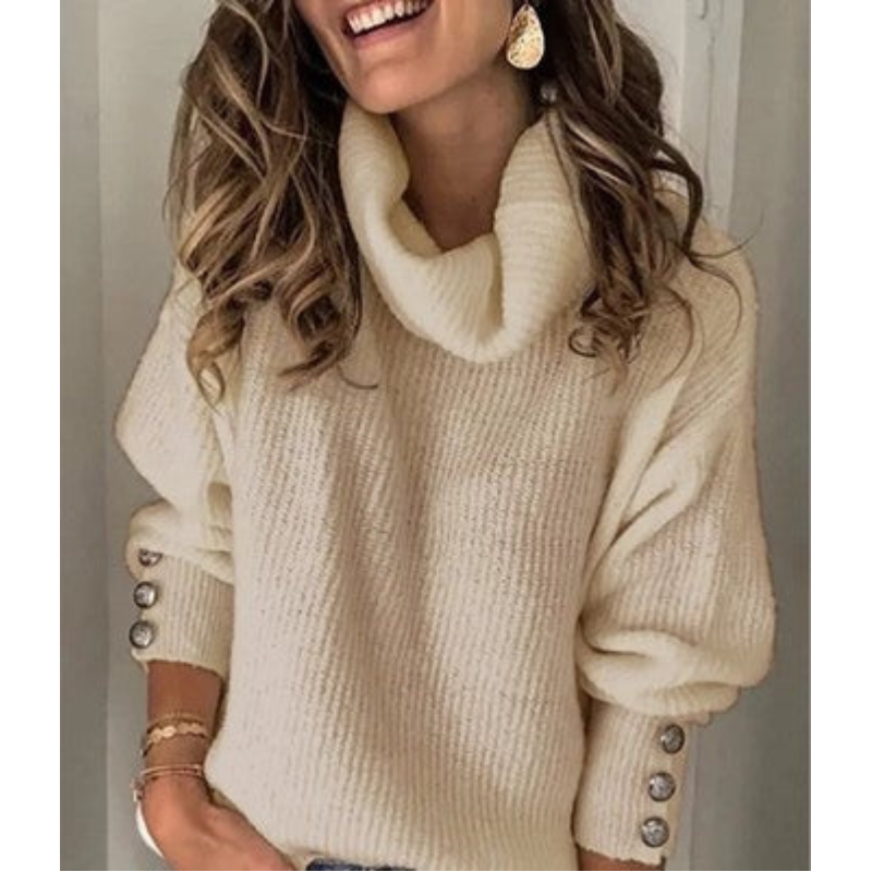 Ladies Relaxed Fit Chunky Knitted Sweater - Thick Winter Sweater, Casual for Fall and Winter