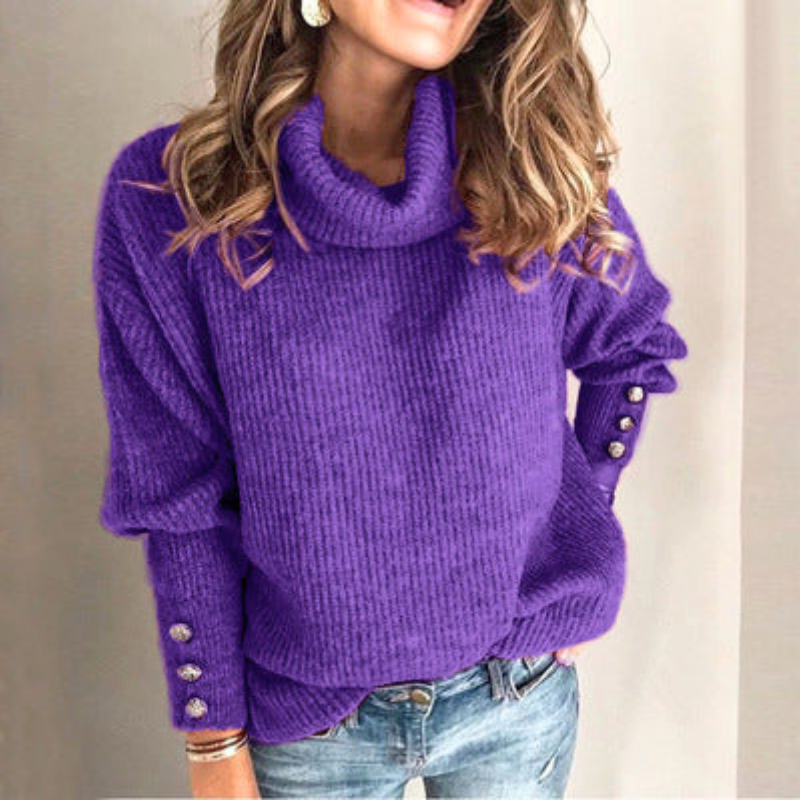 Ladies Relaxed Fit Chunky Knitted Sweater - Thick Winter Sweater, Casual for Fall and Winter