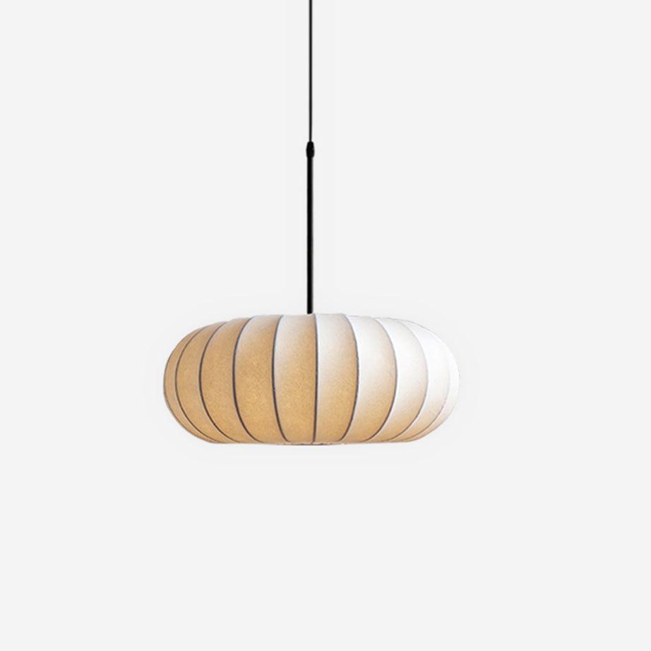 Pendel Loftlampe i Metal og Silke – Japansk Wabi-Sabi Stil