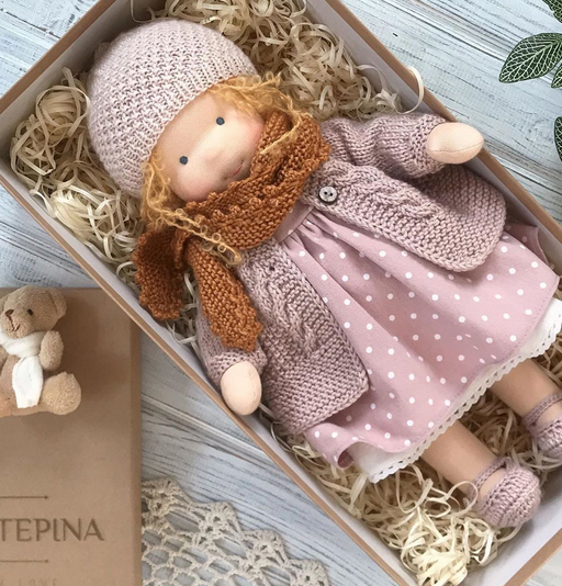 Waldorf Doll – Mohair Bouclé, Handmade for Creative Play for Children Ages 3 and Up