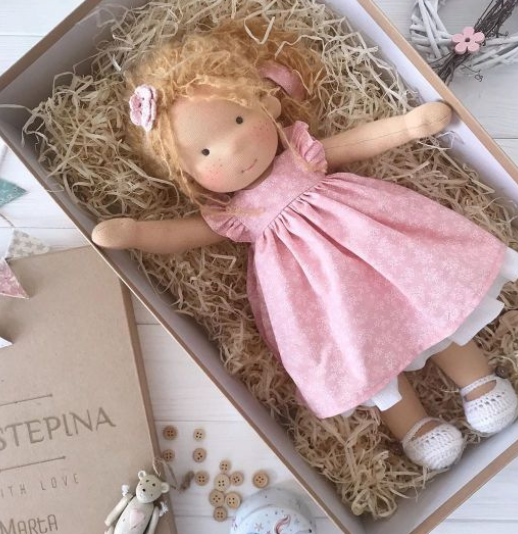 Waldorf Doll – Mohair Bouclé, Handmade for Creative Play for Children Ages 3 and Up