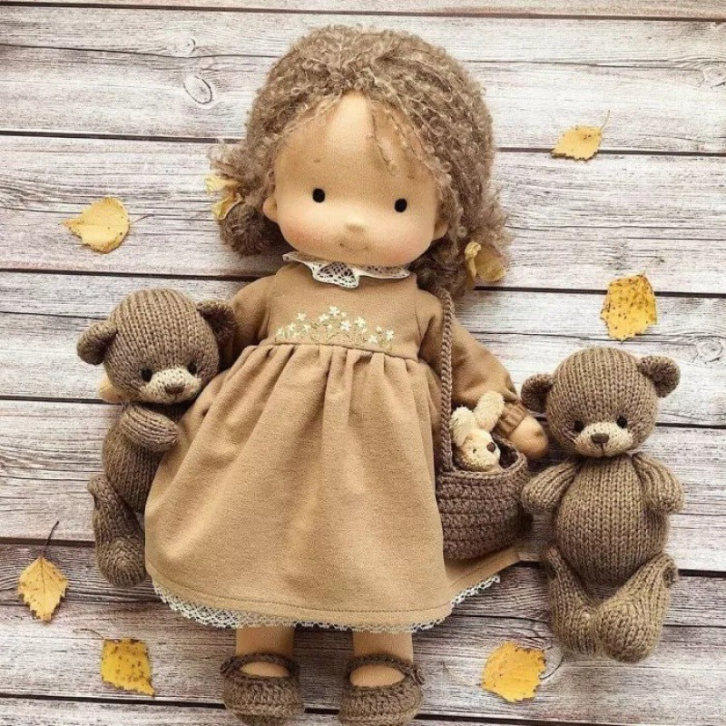 Waldorf Doll – Mohair Bouclé, Handmade for Creative Play for Children Ages 3 and Up