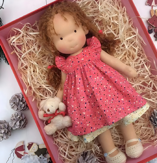 Waldorf Doll – Mohair Bouclé, Handmade for Creative Play for Children Ages 3 and Up
