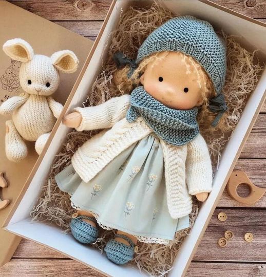 Waldorf Doll – Mohair Bouclé, Handmade for Creative Play for Children Ages 3 and Up