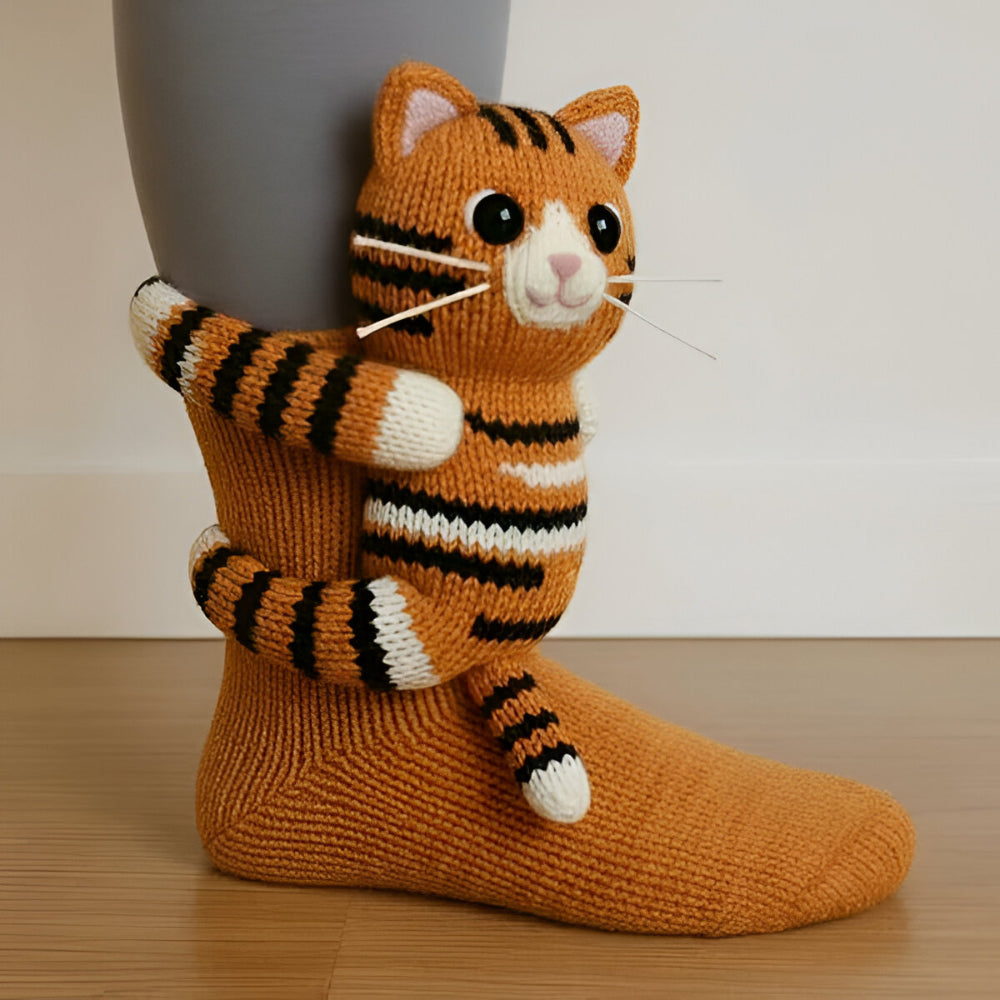 Plush Socks – 3D Animal Designs with Non-Slip Soles for Winter Comfort at Home