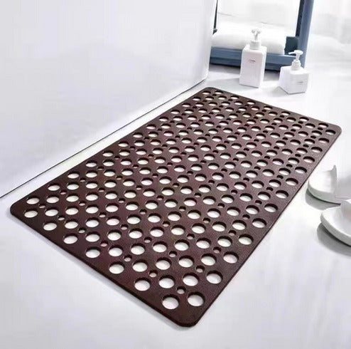Anti-slip Brush Mat – PVC, White with Suction Cups for Safety and Hygiene in the Bathroom