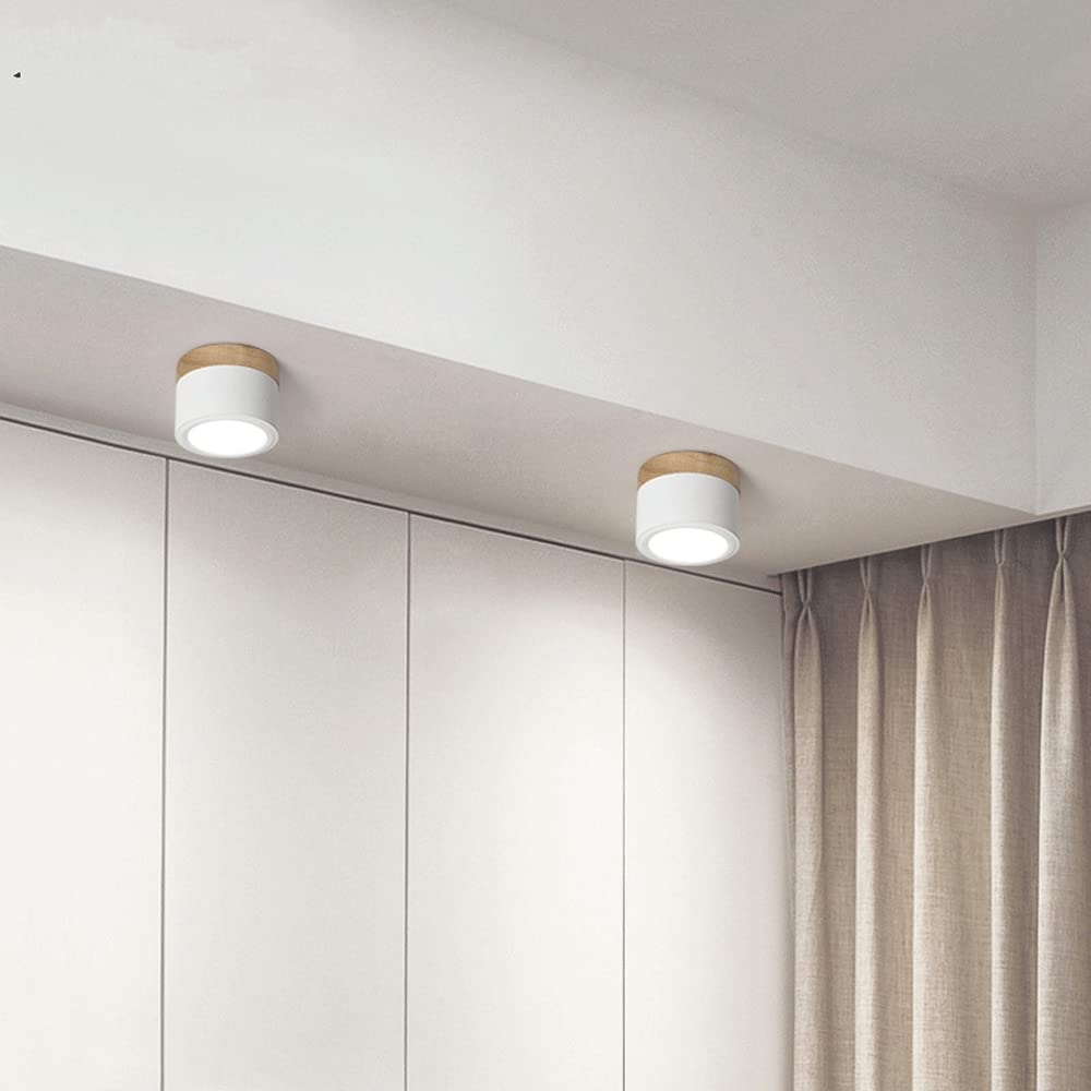 Ceiling Lamp – Aluminum with Wood Accent, Modern Design for the Entryway, Dining Room, or Living Room