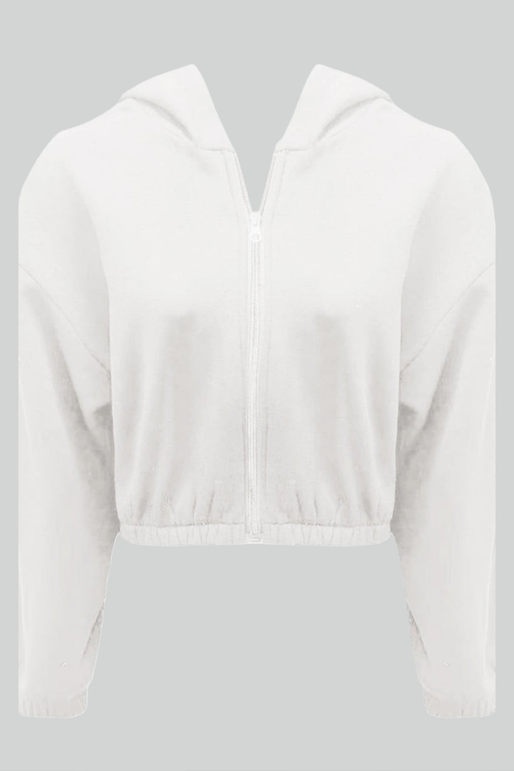 Cropped hættetrøje med lynlås til kvinder - blødt stof, casual streetwear, hverdag, forår/efterår