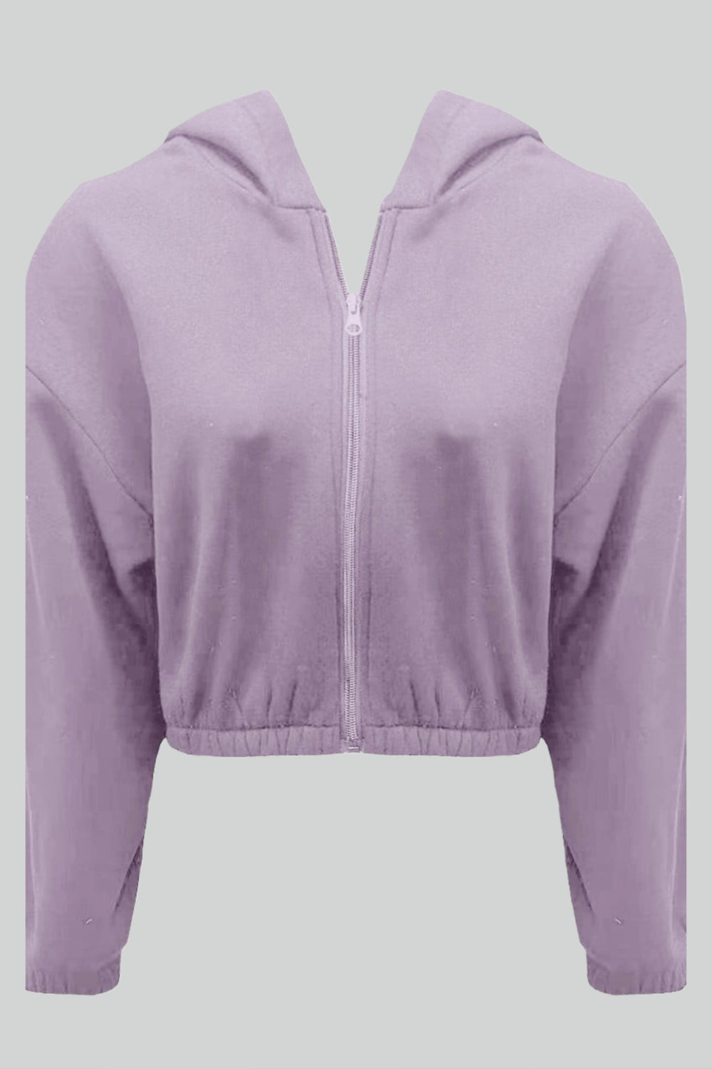 Cropped hættetrøje med lynlås til kvinder - blødt stof, casual streetwear, hverdag, forår/efterår