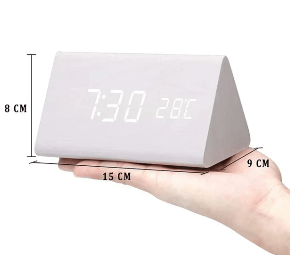 Wood Clock – Simple design with light display and folding function for desk or bedside table