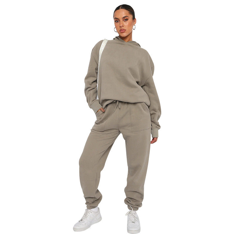 Ladies Two-piece Tracksuit - Hoodie and Jogging Pants Set, for Sports, Home and Gym