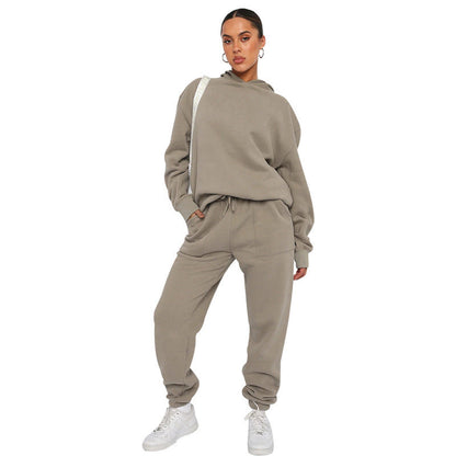 Ladies Two-piece Tracksuit - Hoodie and Jogging Pants Set, for Sports, Home and Gym