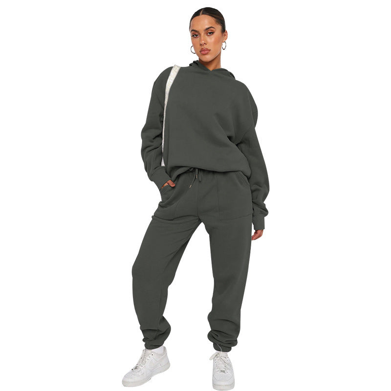 Ladies Two-piece Tracksuit - Hoodie and Jogging Pants Set, for Sports, Home and Gym