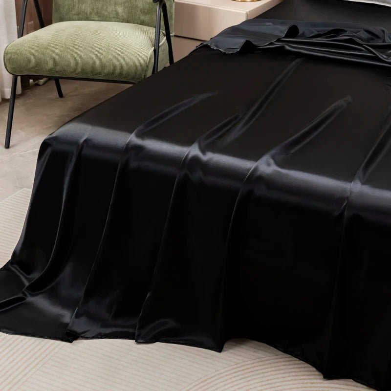 Satin Lagen Sæt – Letvægts, Kølende Satin i Blød Blå til Komfortabel Søvn i Soveværelset