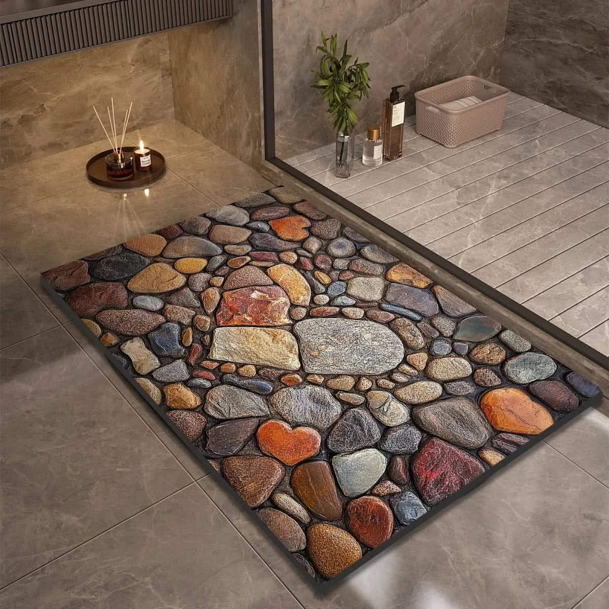 Diatomite Bath Mat – Non-Slip, Modern Minimalist Design for the Bathroom, Kitchen, or Entryway