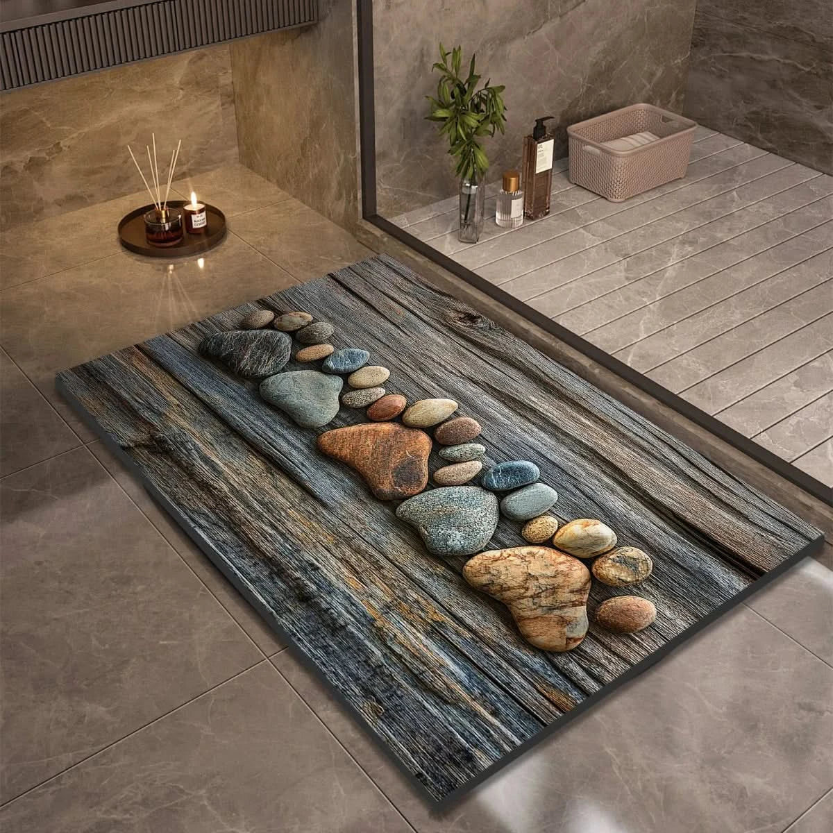 Diatomite Bath Mat – Non-Slip, Modern Minimalist Design for the Bathroom, Kitchen, or Entryway