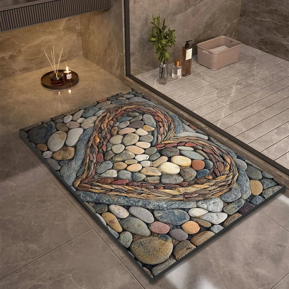 Diatomite Bath Mat – Non-Slip, Modern Minimalist Design for the Bathroom, Kitchen, or Entryway