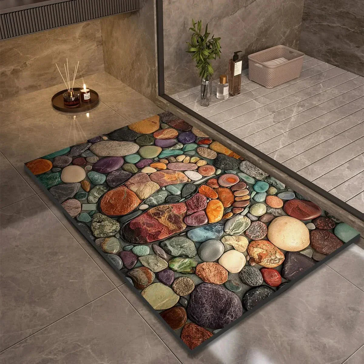 Diatomite Bath Mat – Non-Slip, Modern Minimalist Design for the Bathroom, Kitchen, or Entryway