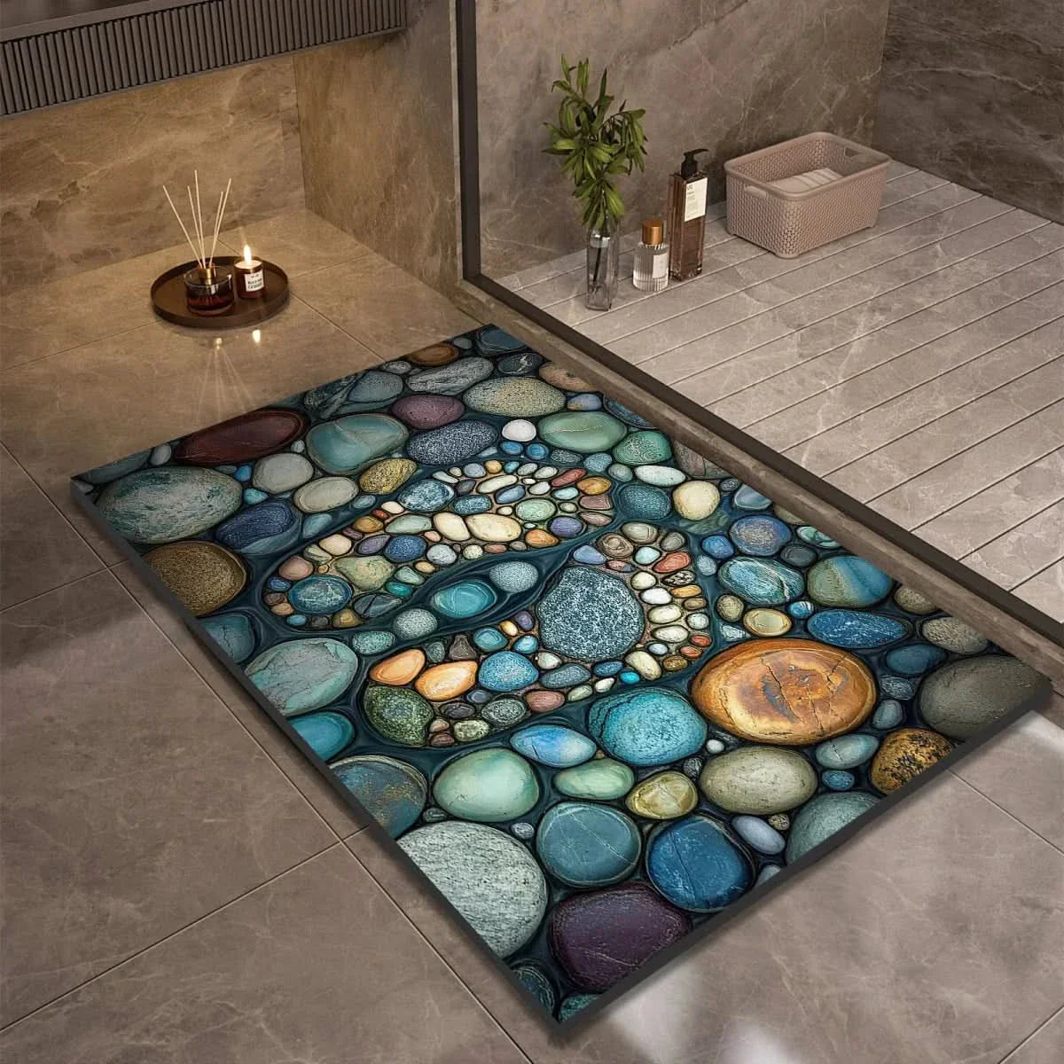 Diatomite Bath Mat – Non-Slip, Modern Minimalist Design for the Bathroom, Kitchen, or Entryway