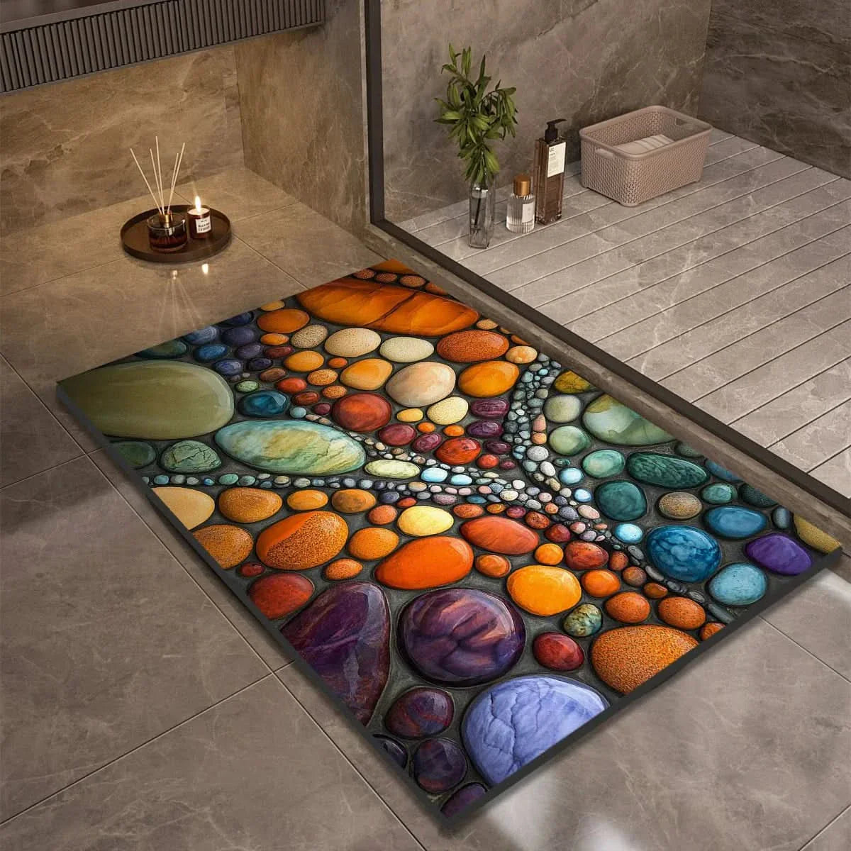 Diatomite Bath Mat – Non-Slip, Modern Minimalist Design for the Bathroom, Kitchen, or Entryway