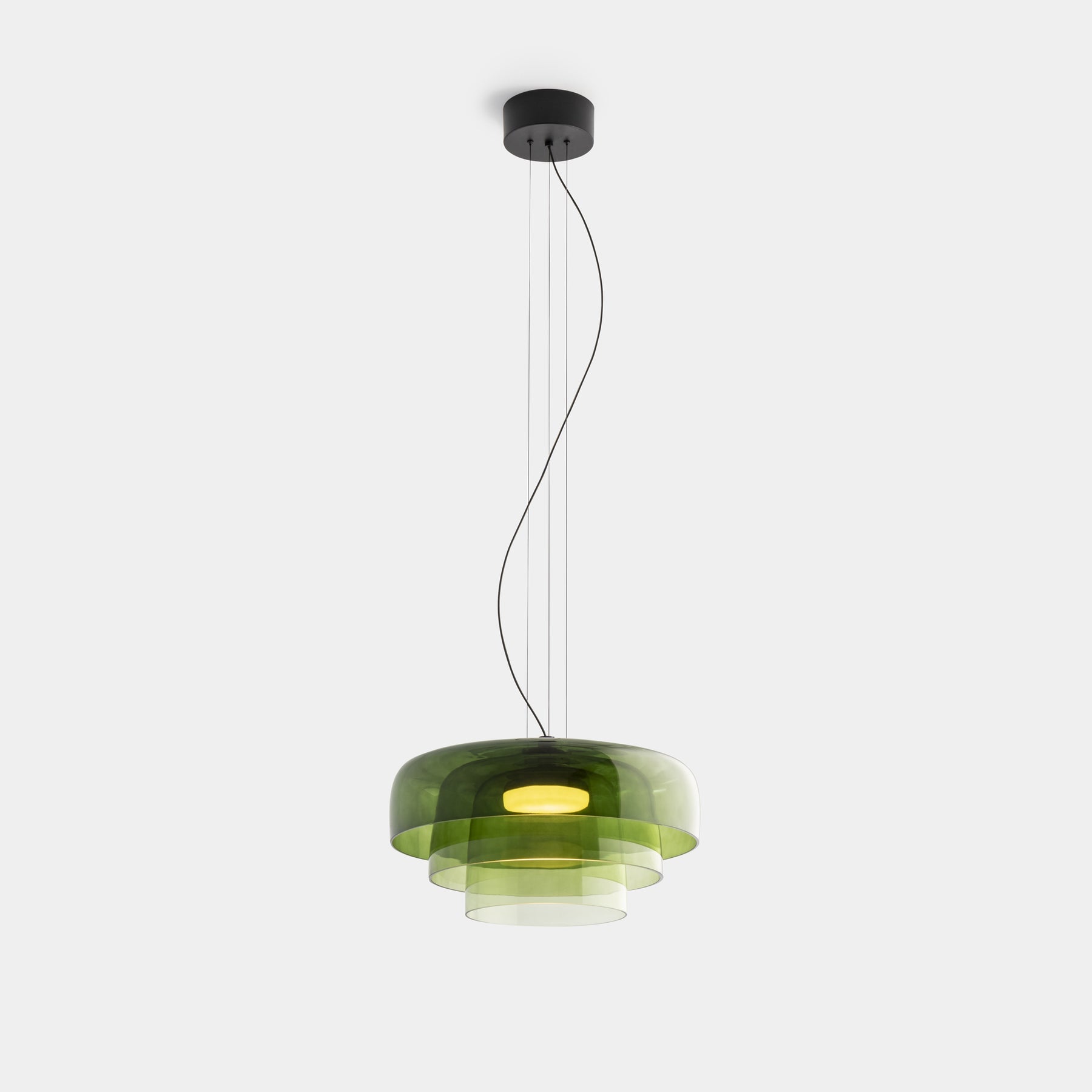 Layered Glass Pendant – Modern Design in Orange, Green or Gray for Dining Table or Living Room