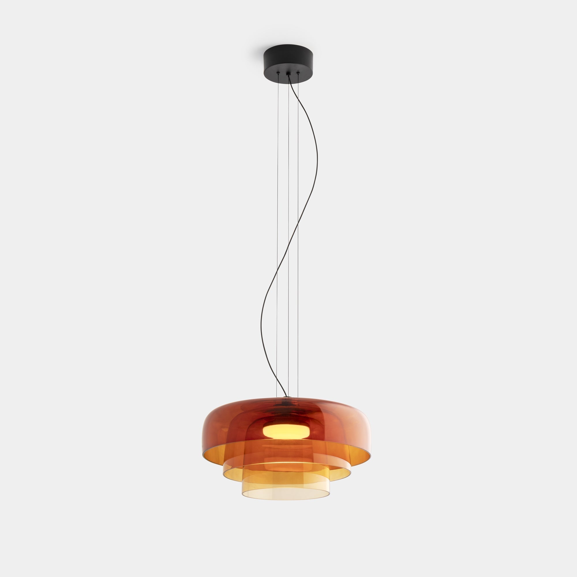Layered Glass Pendant – Modern Design in Orange, Green or Gray for Dining Table or Living Room