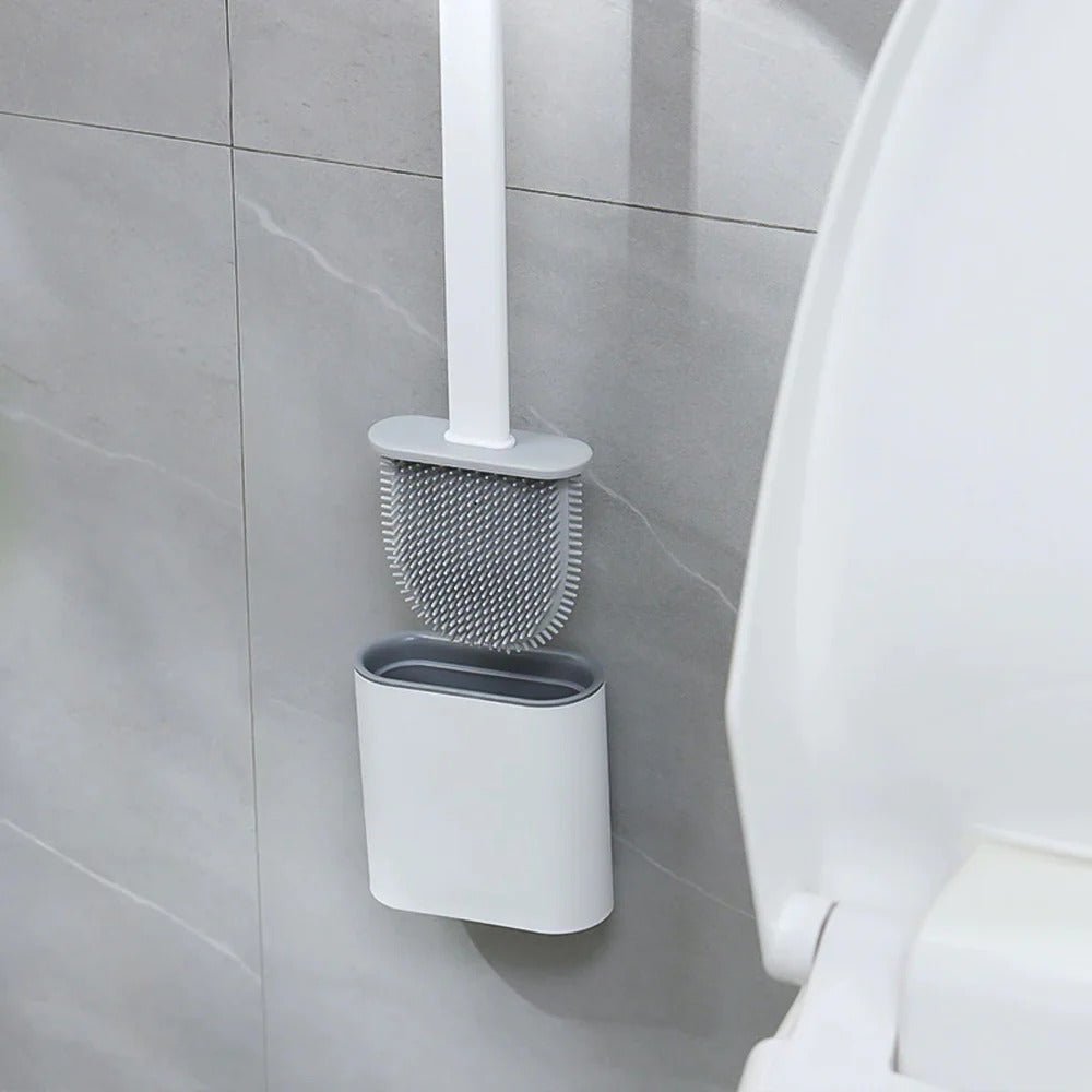 Silikone toiletbørste med vægbeslag – Hygiejnisk og effektiv til toilet og badeværelse