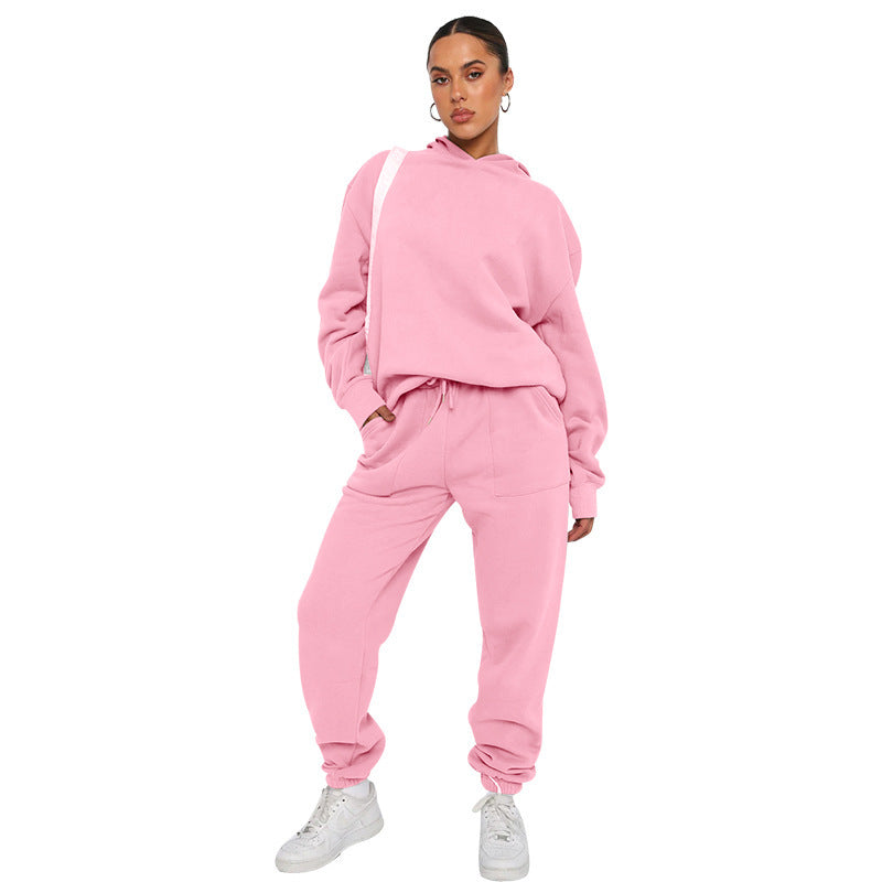 Ladies Two-piece Tracksuit - Hoodie and Jogging Pants Set, for Sports, Home and Gym