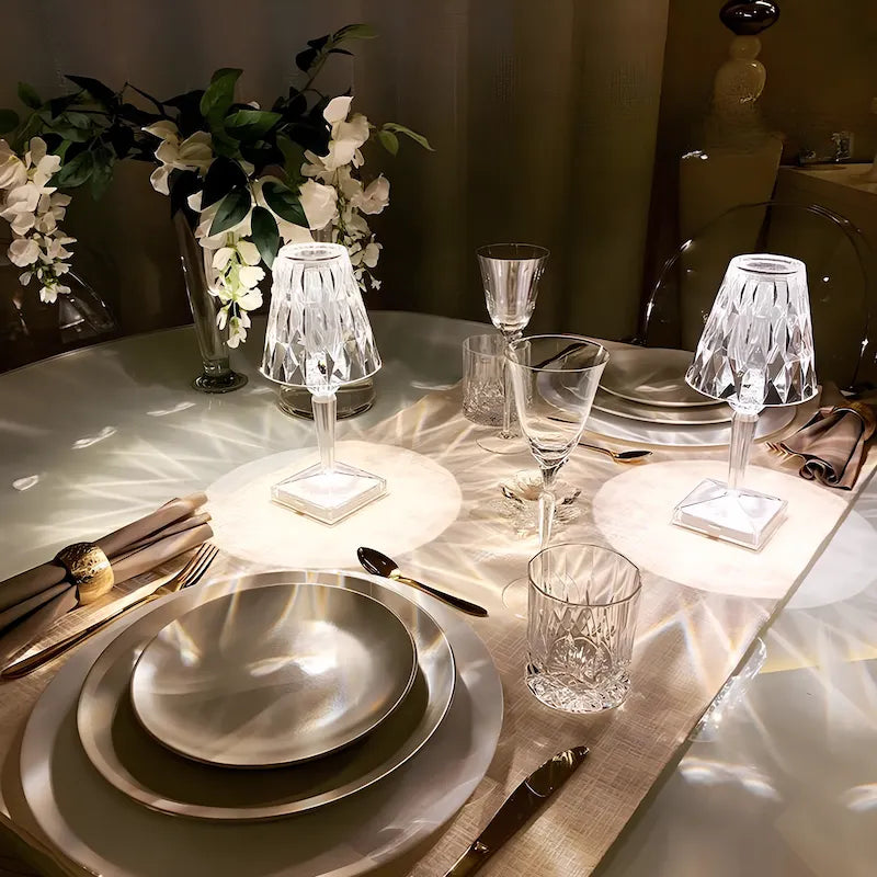 Lámpara de mesa – Acrílico brillante, diseño elegante para el salón o el dormitorio