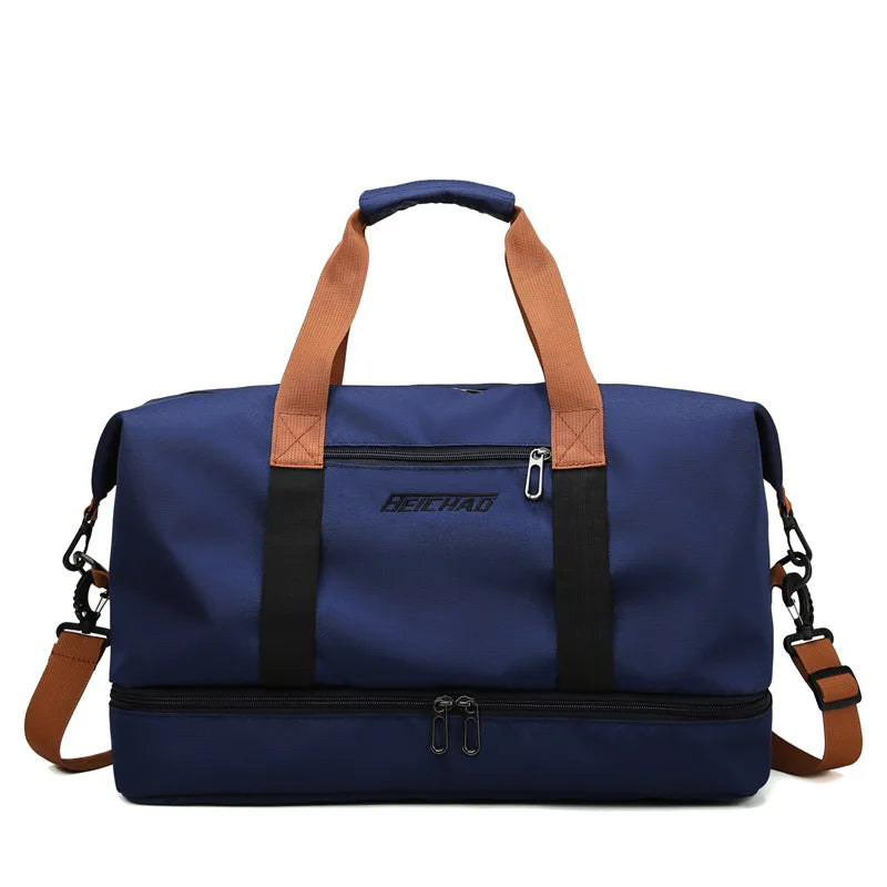 Crossbody Sporttaske – Holdbart Tekstil, Sort, Multifunktionel til Gym og Rejser