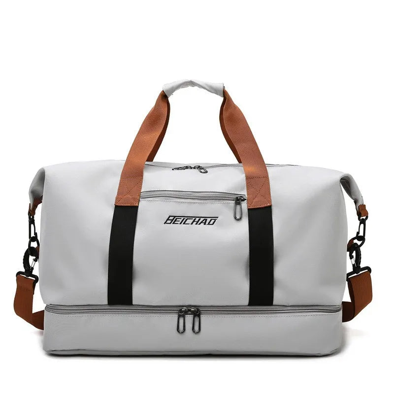 Crossbody Sporttaske – Holdbart Tekstil, Sort, Multifunktionel til Gym og Rejser