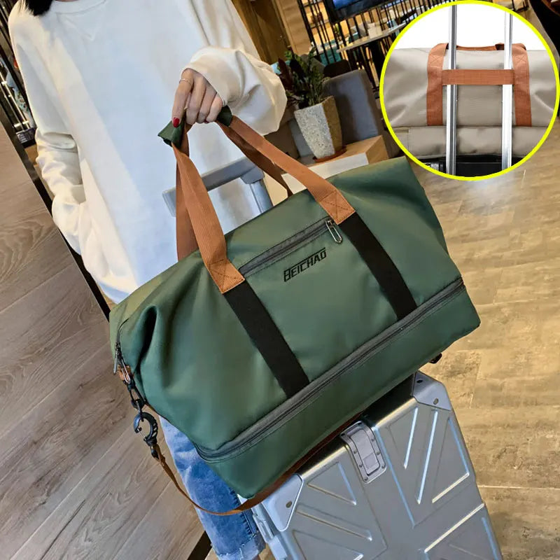 Crossbody Sporttaske – Holdbart Tekstil, Sort, Multifunktionel til Gym og Rejser