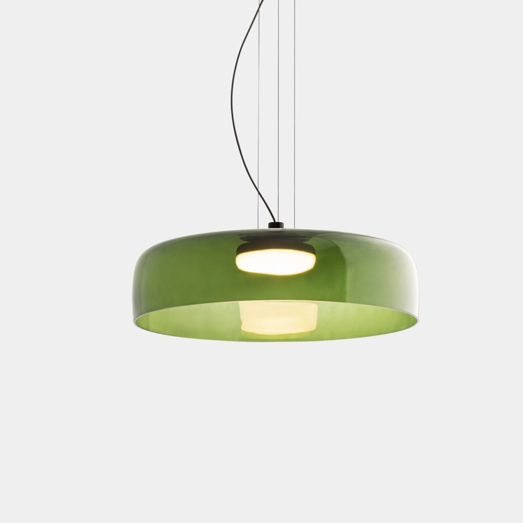 Layered Glass Pendant – Modern Design in Orange, Green or Gray for Dining Table or Living Room