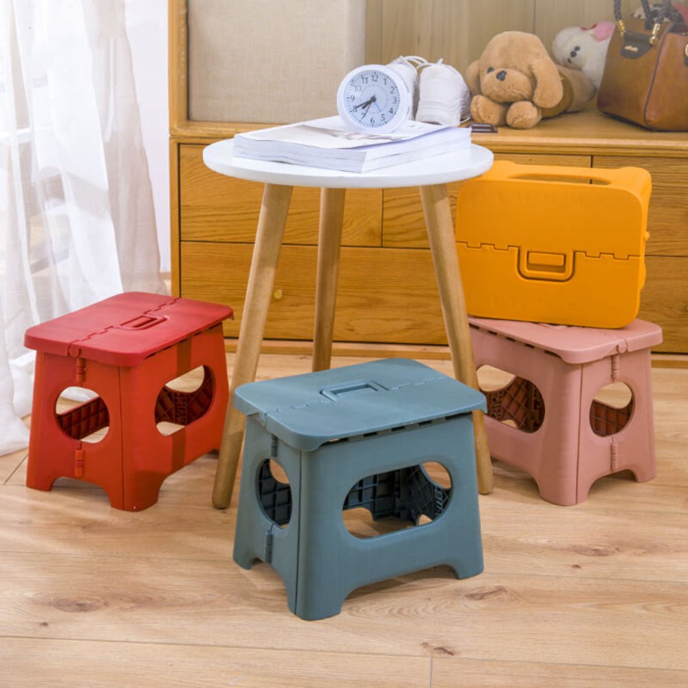 Folding Step Ladder – Durable Plastic, Compact Design for the Kitchen or Bathroom
