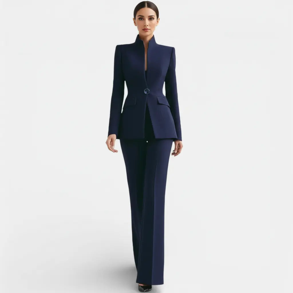 Dame Buksedragt – Blazer og Bukser i Elegant Snit