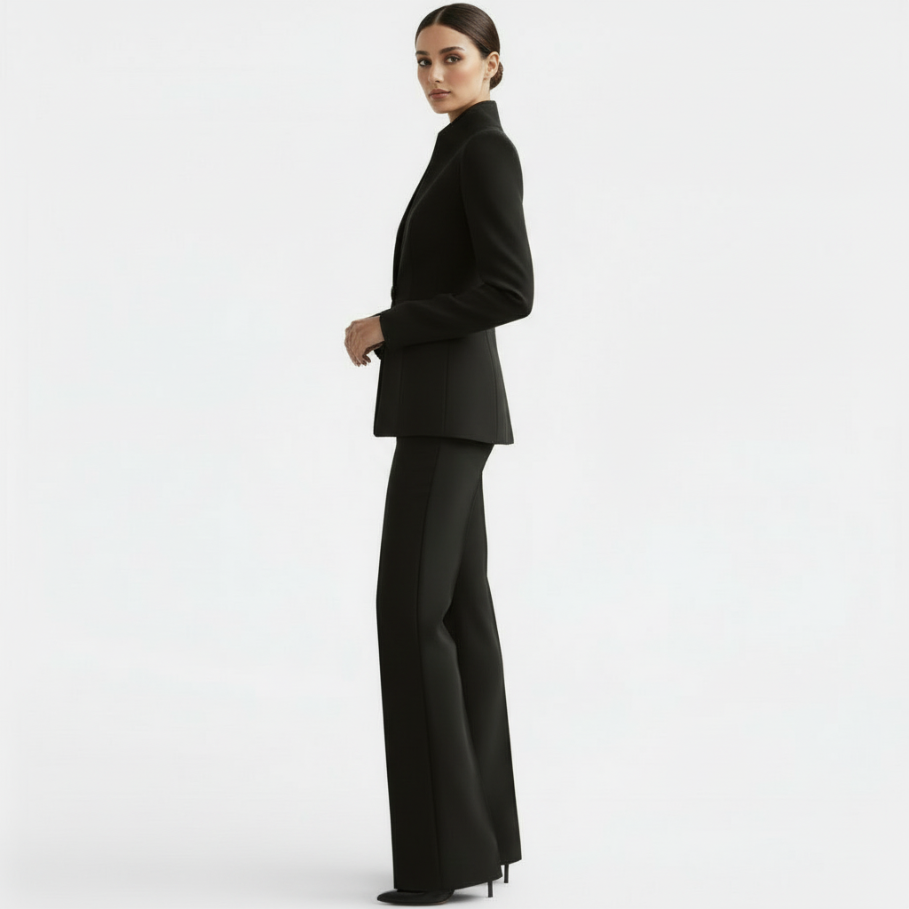 Dame Buksedragt – Blazer og Bukser i Elegant Snit