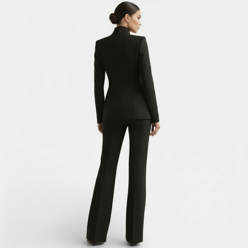 Dame Buksedragt – Blazer og Bukser i Elegant Snit