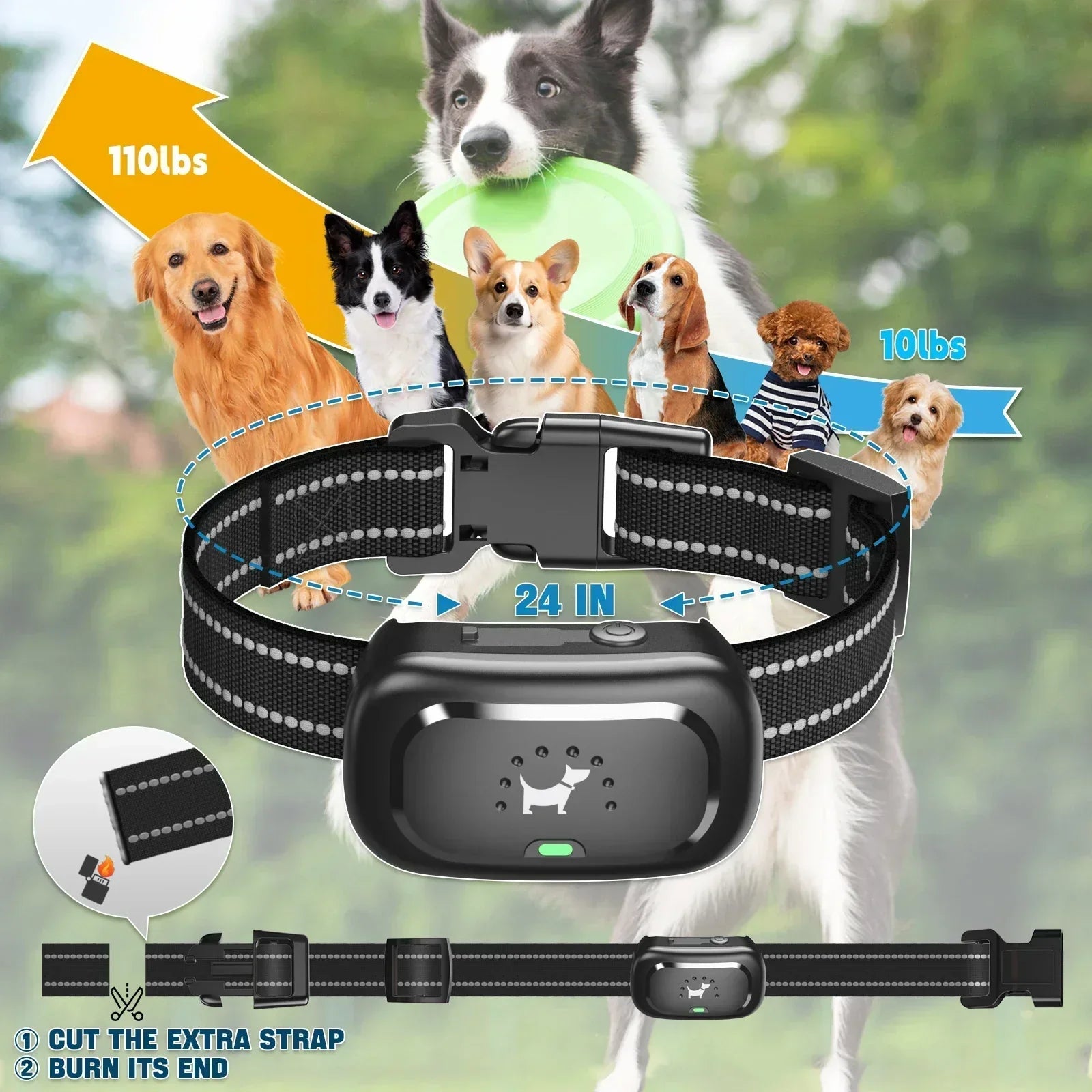 Remote-Controlled Dog Training Collar – Waterproof, with Sound, Vibration, and Shock Functions for Effective Training Up to 1,600 ft