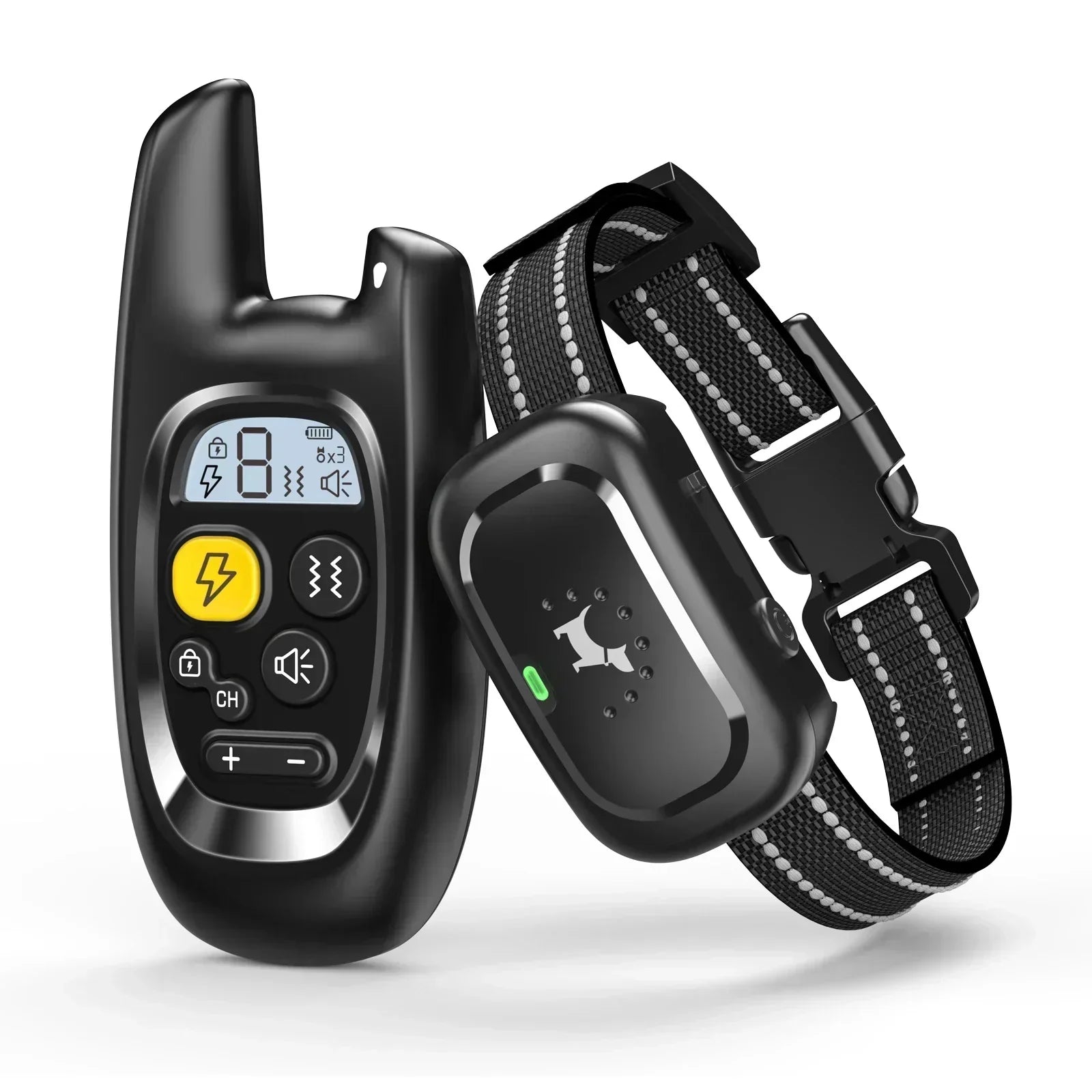 Remote-Controlled Dog Training Collar – Waterproof, with Sound, Vibration, and Shock Functions for Effective Training Up to 1,600 ft