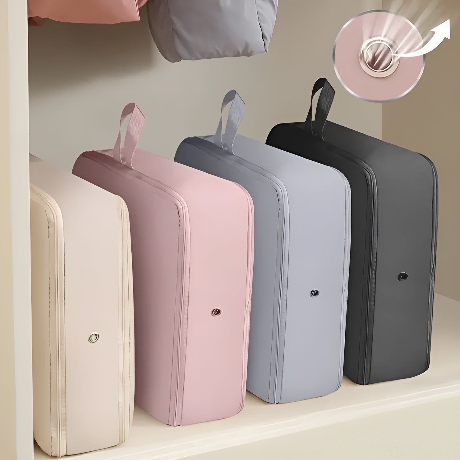 Kompressionspose til Tøj – Transparent, Pladsbesparende til Tøj og Sengetøj i Skabet