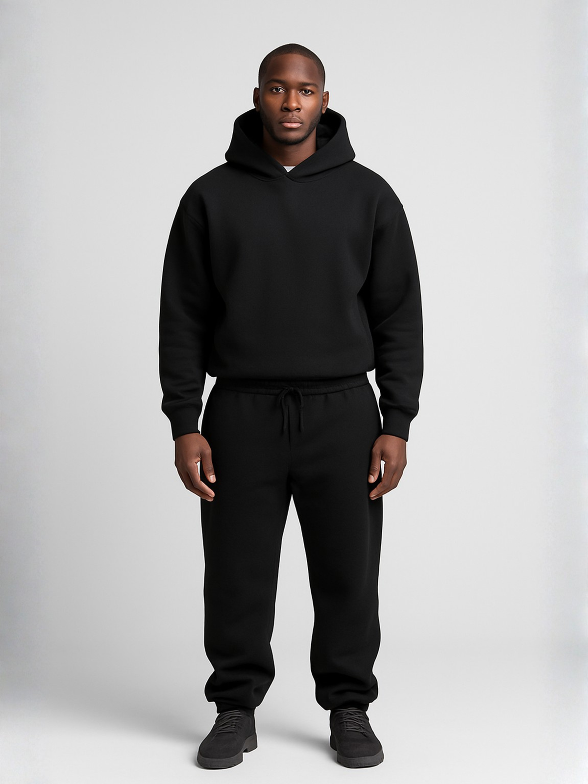 Herre Sweatsæt Oversize med Hættetrøje og Joggingbukser
