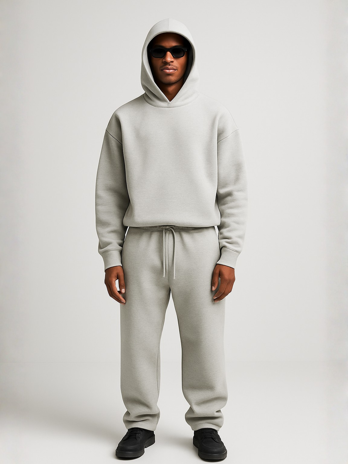 Herre Sweatsæt Oversize med Hættetrøje og Joggingbukser