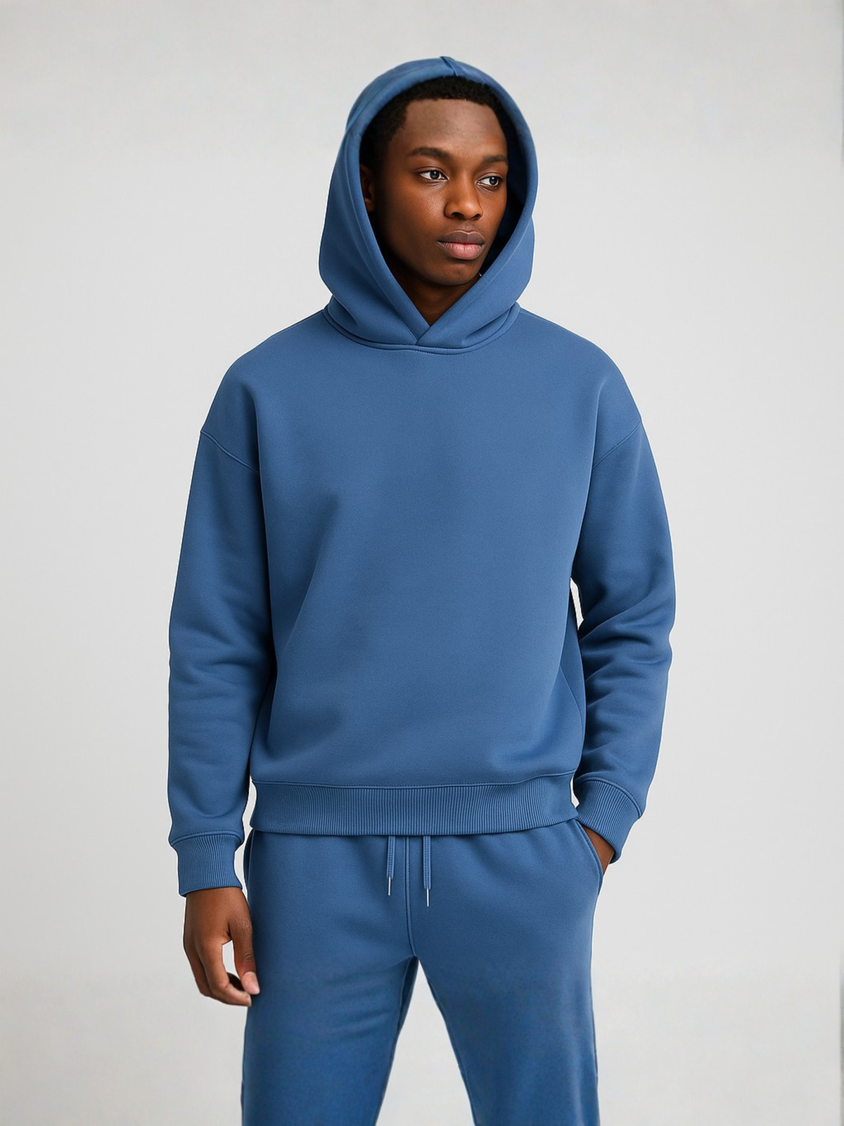 Herre Sweatsæt Oversize med Hættetrøje og Joggingbukser