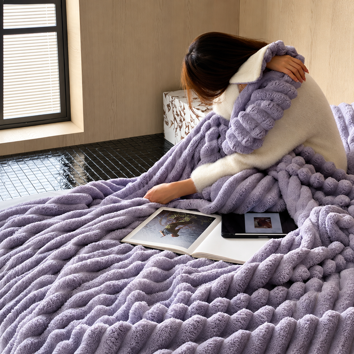Manta de terciopelo suave - Manta de un solo color para el sofá y la cama