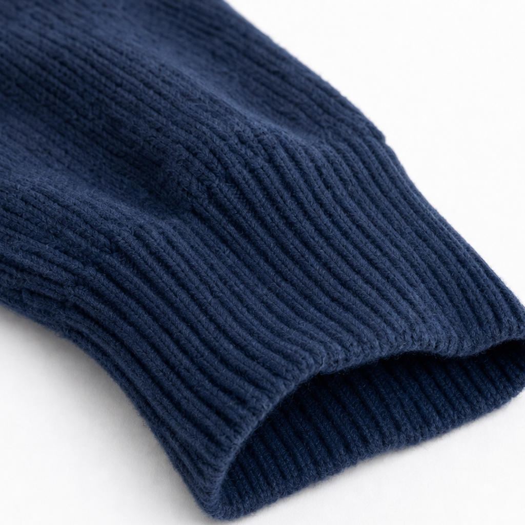 Dame Hoodie med Lynlås – Strikket Drop-Shoulder og Stribede Ærmer