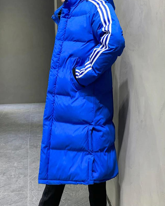 Herre Parka Lang Vindtæt Vinterjakke med Hætte