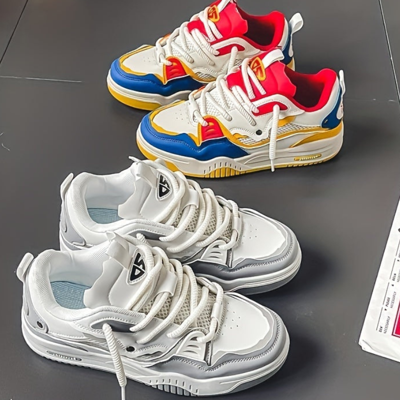 Herre Sneakers | Lette Sneakers med Snøring | Kontrastdetaljer