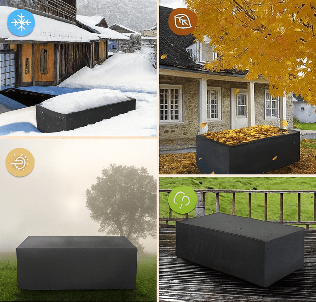 Waterproof Garden Furniture Cover – Black Polyester, UV-Resistant for Protection in All Seasons