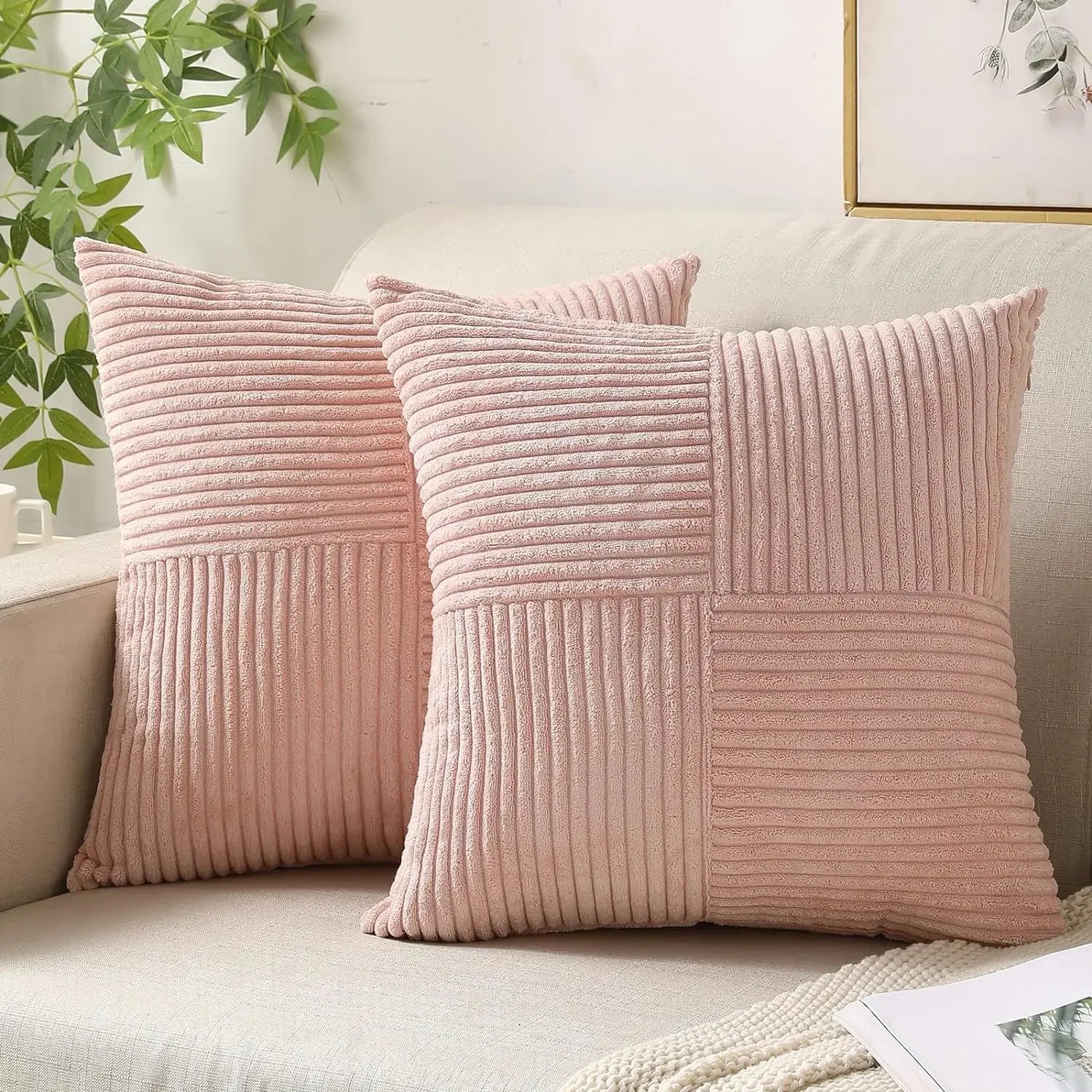 Corduroy Pillow Set – Soft Beige, Timeless Design for Living Room or Bedroom