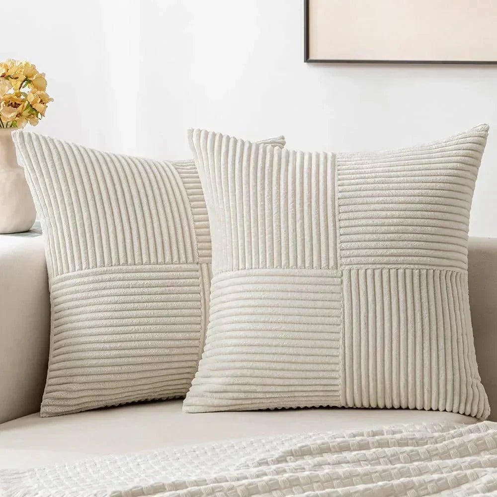 Corduroy Pillow Set – Soft Beige, Timeless Design for Living Room or Bedroom